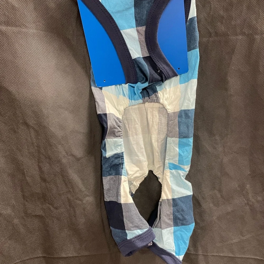 Dog Clothing Blue checkered holiday pajama